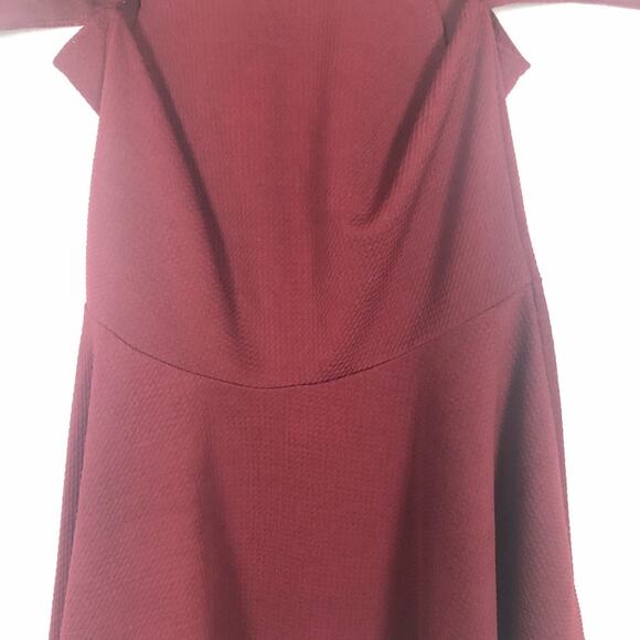 Sayany Thing High-Neck Off-Shoulder Burgundy Ruffle Top Size S - Picture 8 of 10